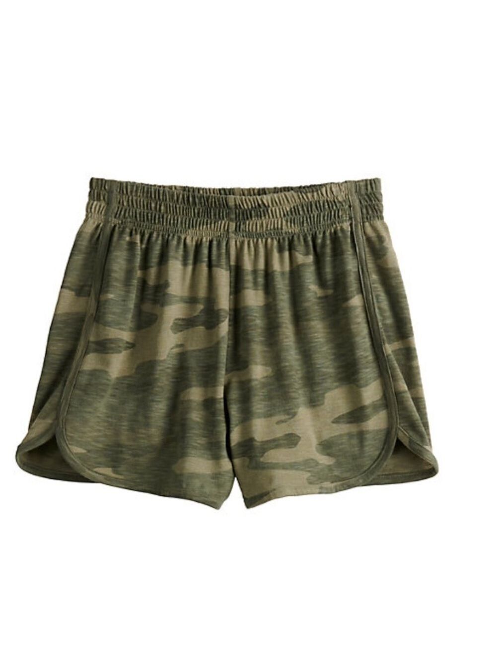 So XL high rise cozy dolphin shorts green Camo
